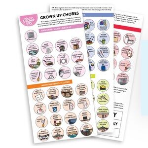 Mighty & Bright Chores + Division of Labor Reusable Stickers